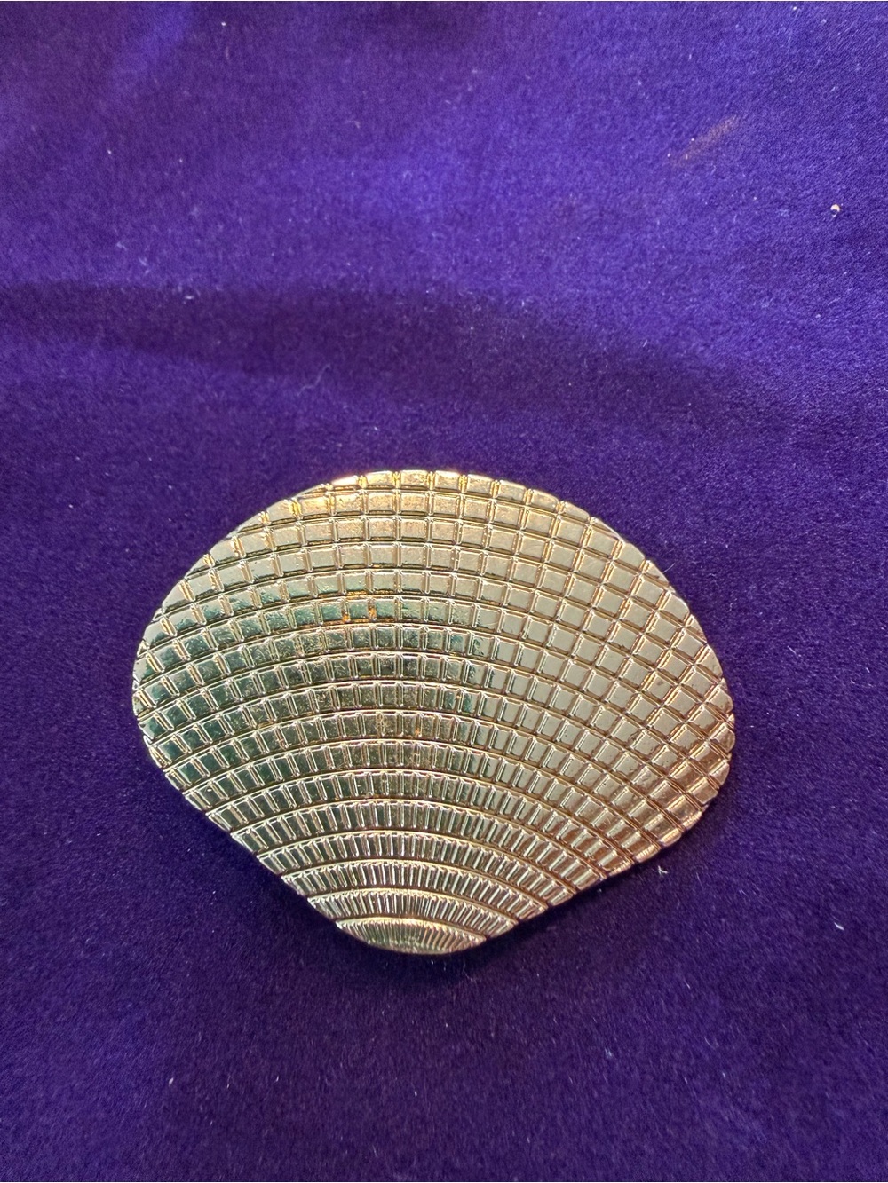 Vintage Gold Tone Seashell Barrette Scallop Shell Hair Clip Coastal Statement